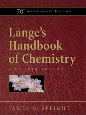 cover image of Lange's Handbook of Chemistry, 70th Anniversary Edition